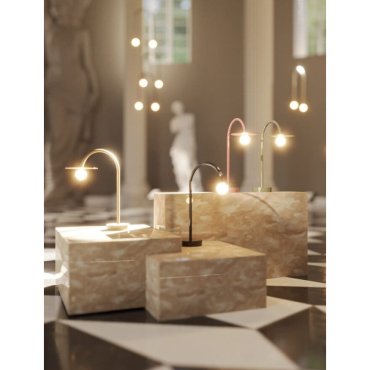Maxlight Enigma - tafellamp - 39 x 45 cm - 2W LED incl. - geborsteld goud