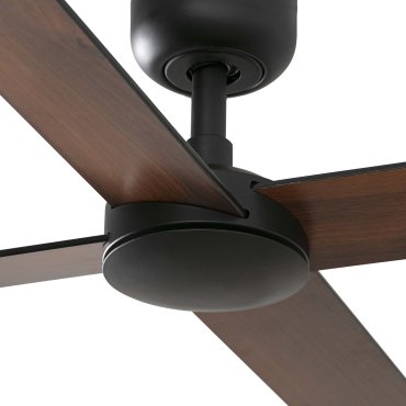 Faro Rudder L 4 Tuya Smart - plafondventilator - Ø 132 cm - mat zwart en donker walnoot