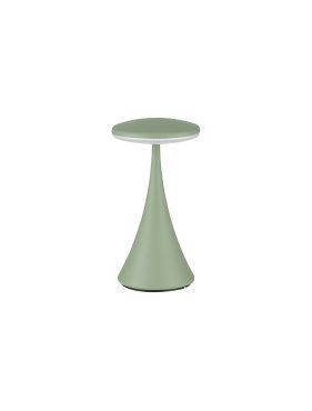 Nova Luce Elbo - oplaadbare tafellamp buiten - Ø 9 x 17 cm - 2W dimbare LED incl. - IP54 - olijfgroen