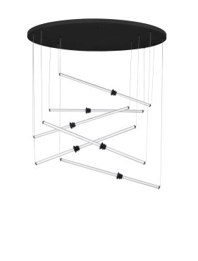 Nova Luce Stalactite - hanglamp - Ø 150 x 250 cm - 79W dimbare LED incl. - zandzwart