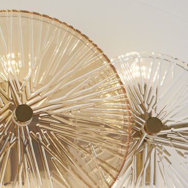 Searchlight Wagon - plafond/wandlamp - 40 x 20 x 16 cm - goud, transparant en amber