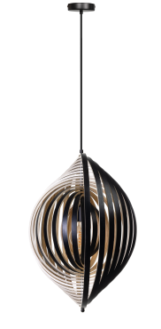ETH Woody - hanglamp - Ø 59 x 200 cm - bruin en zwart