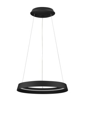 Nova Luce Ormi - hanglamp - Ø 45 x 150 cm - 38W dimbare LED incl. - zandzwart