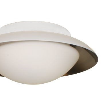 Artdelight Mush - badkamer plafondverlichting - Ø 25 x 9 cm - 10W LED incl. - IP44 - wit en staal