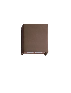 Nova Luce Elio - buiten wandverlichting - 11,4 x 13 x 6,2 cm -  12W LED incl. - IP65 - corten