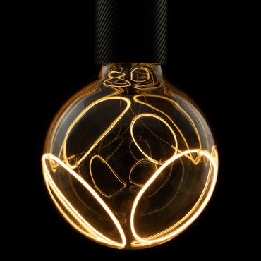 Segula LED lamp - Illusion Globe Two Crescent Cat &amp; Eye - Ø 12,5 x 18 cm - E27 - 8W dimbaar - 1900K - gerookt