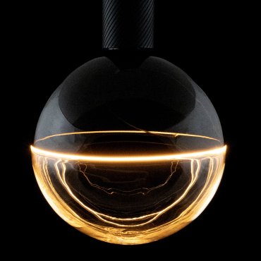 Segula LED lamp - 2Tone Globe - Ø 18,8 x 24,5 cm - E27 - 6W dimbaar - 1900K - zwart en transparant