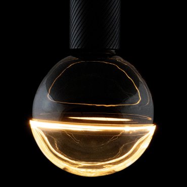 Segula LED lamp - 2Tone Globe - Ø 14,5 x 21 cm - E27 - 6W dimbaar - 1900K - zwart en transparant