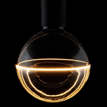 Segula LED lamp - 2Tone Globe - Ø 12,7 x 18 cm - E27 - 5W dimbaar - 1900K - zwart en transparant