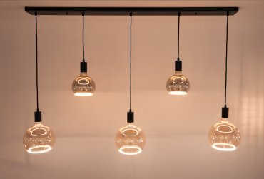 Lichtkoning Ensemble - hanglamp 5L - 130 x 10 x 150 cm - zwart