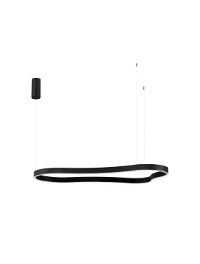 Nova Luce Dussa - hanglamp - 66 x 150 x 120 cm - 61W dimbare LED incl. - zandzwart
