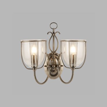 Searchlight Silhouette - wandverlichting met trekschakelaar - 35 x 34 cm - antiek messing