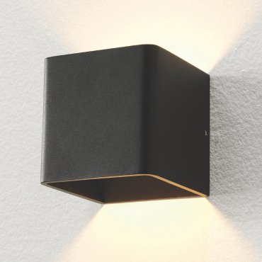 Artdelight Fulda - wandverlichting - 10 x 10 x 10 cm - 6W dimbare LED incl. - zwart