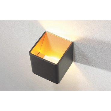 Artdelight Fulda - wandverlichting - 10 x 10 x 10 cm - 6W dimbare LED incl. - zwart en goud