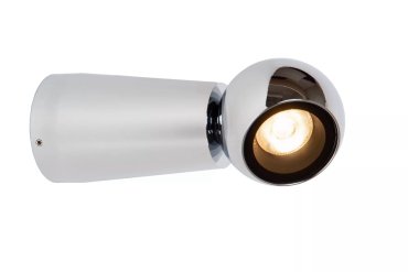 Lucide Ipsos - buiten wandlamp - Ø 6 x 15 cm - 6W LED incl. - IP54 - chroom