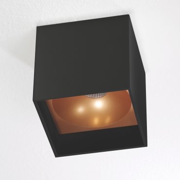 Artdelight Brock - plafondverlichting - 10 x 10 x 10 cm - 7W dimbare LED incl. - zwart en goud