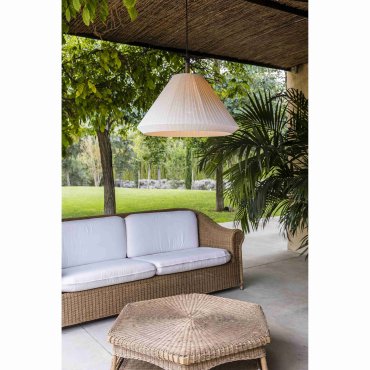 Faro Saigon - hanglamp kegel dop - Ø 67 x 38 cm - IP65 - mat wit