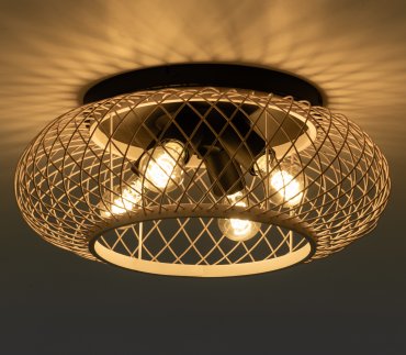 ETH Norah - plafondlamp - Ø 50 x 25 cm - lichtbruin