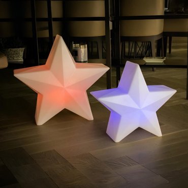 New Garden Nova 45 Christmas Star - oplaadbare vloerlamp op zonne-energie met afstandsbediening - 46 x 42,6 x 22,5 cm - 5W RGB LED incl. - IP65 - wit