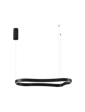 Nova Luce Dussa - hanglamp - 45 x 150 x 90 cm - 52W dimbare LED incl. - zandzwart