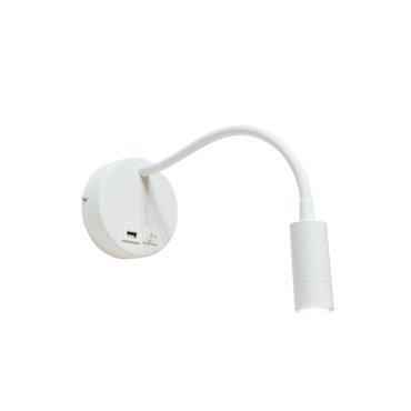 Artdelight Flex-USB - wandverlichting met schakelaar en USB-poort - Ø 11 x 34 cm - 3W LED incl. - wit