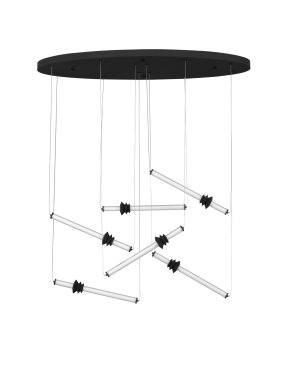 Nova Luce Stalactite - hanglamp - 120 x 250 x 43 cm - 36W dimbare LED incl. - zandzwart