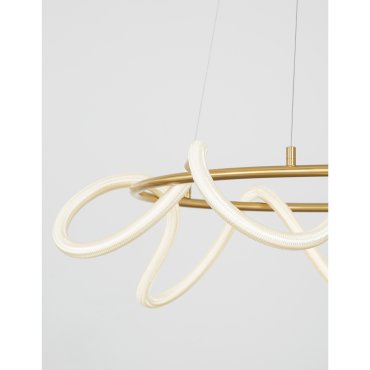 Nova Luce Cerelia - hanglamp - Ø 60 x 120 cm - 34W dimbare LED incl. - messing goud en wit
