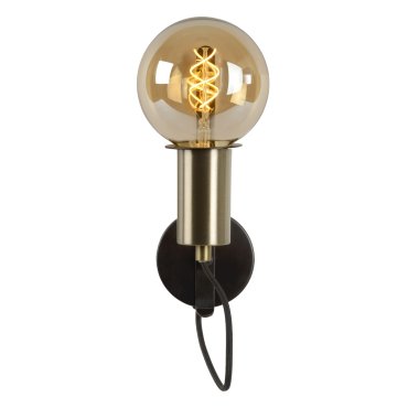 Lucide Malcolm - wandverlichting - 10 x 19 x 28 cm - zwart en messing