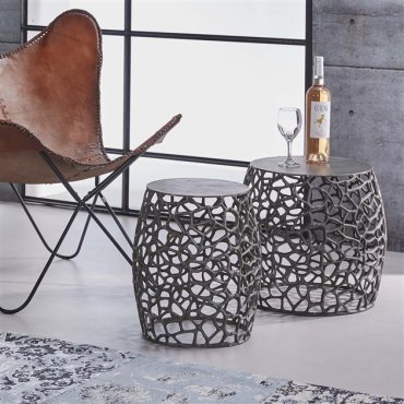 Vico Maze - bijzettafel - 45 x 45 x 42 cm - grijs
