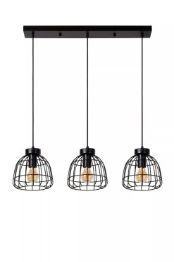 Lucide Filox - hanglamp - 80 x 20 x 181,5 cm - zwart
