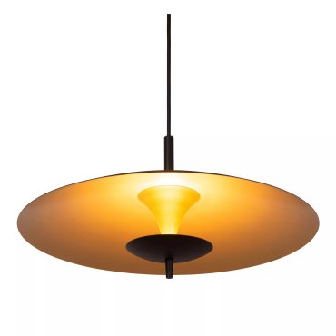 Lucide Vulcan - hanglamp - Ø 47 x 143,4 cm - 9W dimbare LED incl. - zwart en messing