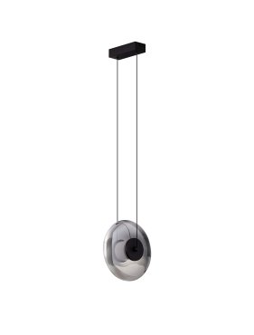 Nova Luce Ballet - hanglamp - Ø 26 x 200 cm - 8W dimbare LED incl. - zandzwart en rokerig grijs