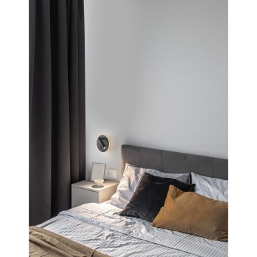TWEEDEKANS - Nova Luce Penor - wandverlichting met schakelaar - Ø 14 x 5,7 cm - 9W LED incl. - zand zwart