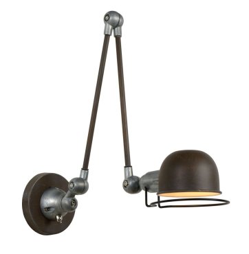 Lucide Honore - wandlamp met schakelaar - 10,5 x 70 x 46 cm - roest bruin