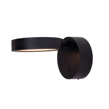 Maxlight Ibiza - opbouw wandlamp met schakelaar - Ø 9 x 16 cm - 6W LED incl. - zwart