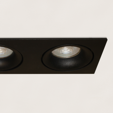 Artdelight Alice - inbouwspot - 183,5 x 90 mm, 2 x Ø 80 mm inbouwmaat - zwart