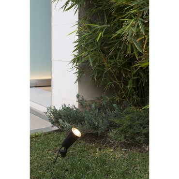 Faro Toni - buiten wandverlichting/grondspot op piek - Ø 8,4 x 17 cm - IP65 - mat zwart