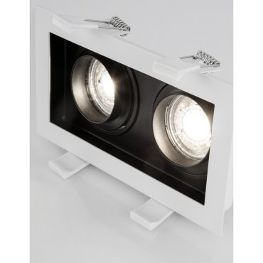 Nova Luce Cedi - inbouwspot - 183 x 100 mm, 180 x 95 mm inbouwmaat - wit en zandzwart