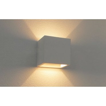 Artdelight Plaster - overschilderbare wandverlichting - 11,5 x 11,5 x 11,5 cm - wit