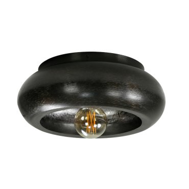 Vico Sky Round - plafondverlichting - Ø 42 x 18 cm - zwart nikkel