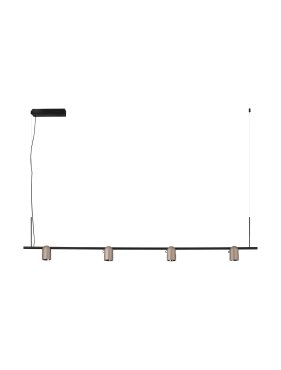 Nova Luce Sirmos - hanglamp - 150 x 212,4 x 6 cm - 30W dimbare LED incl. - Moca-koffie en zandzwart