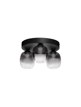Nova Luce Kita - plafondlamp - Ø 36 x 21 cm - 16W dimbare LED incl. - zandzwart en rokerig glas