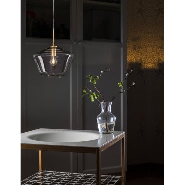 Nova Luce Prisma - hanglamp - Ø 30 x 124 cm - goud en transparant