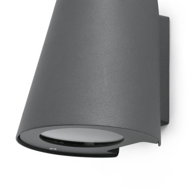 Faro Tinia - wandverlichting - 12,5 x 13,5 x 18 cm - IP44 - donkergrijs
