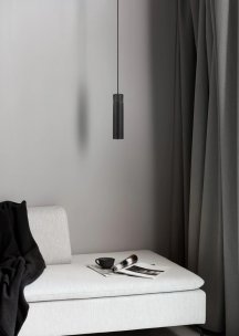 SHOWROOMMODEL - Tilo Pendant Black + 3-Fase Railadapter – Hanglamp voor Railsysteem – Zwart