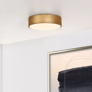 Lucide Unar - plafondverlichting - Ø 20 x 5 cm - 12W dimbare LED incl. - 3 stappen dimmer - mat goud
