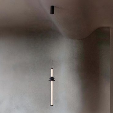 Nova Luce Stalactite - hanglamp - Ø 8 x 180 cm - 8W dimbare LED incl. - zandzwart