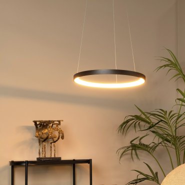 Lucide Vidal - hanglamp - Ø 58 x 70 cm - 50W LED incl. - zwart