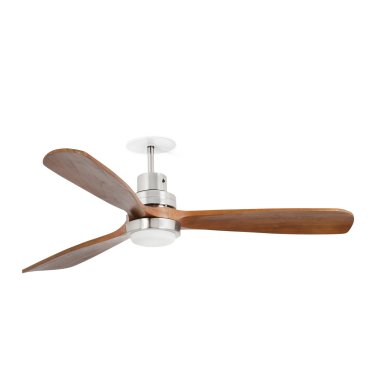 Faro Lantau L - plafondventilator met licht en inbouwrozet - Ø 132 cm - mat nikkel en walnoot