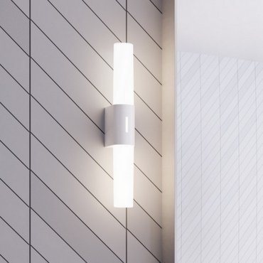 Nordlux Helva Double Basic - wandverlichting - 10,6 x 5,7 x 42,5 cm - 9W LED incl. - IP44 - wit
